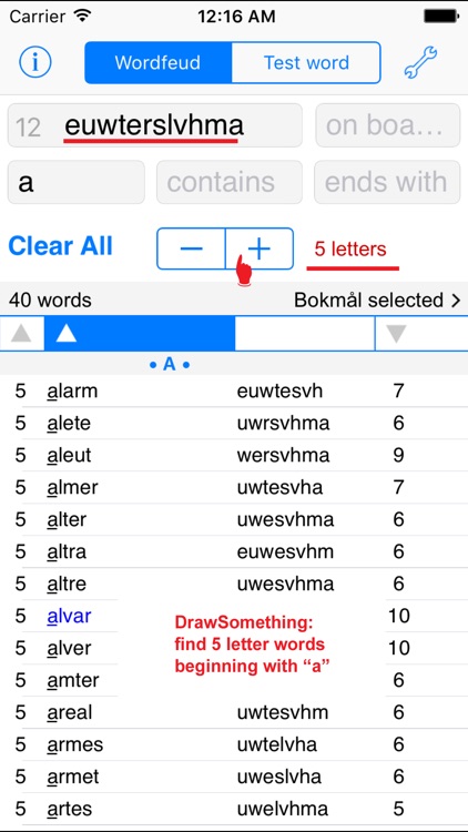 Wordfeud Norsk Words Finder Bokmål/Nynorsk/NSF screenshot-3