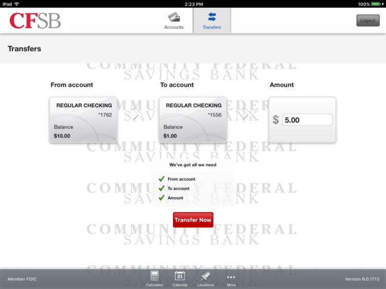 CFSB Online Banking for iPad screenshot-3