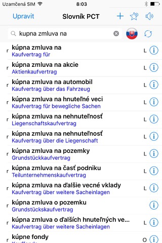 Slovník PCT+ nemecko-slovenský screenshot 2