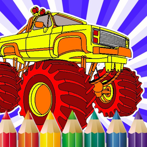Coloring Page Monster Truck Paint Game Edition
