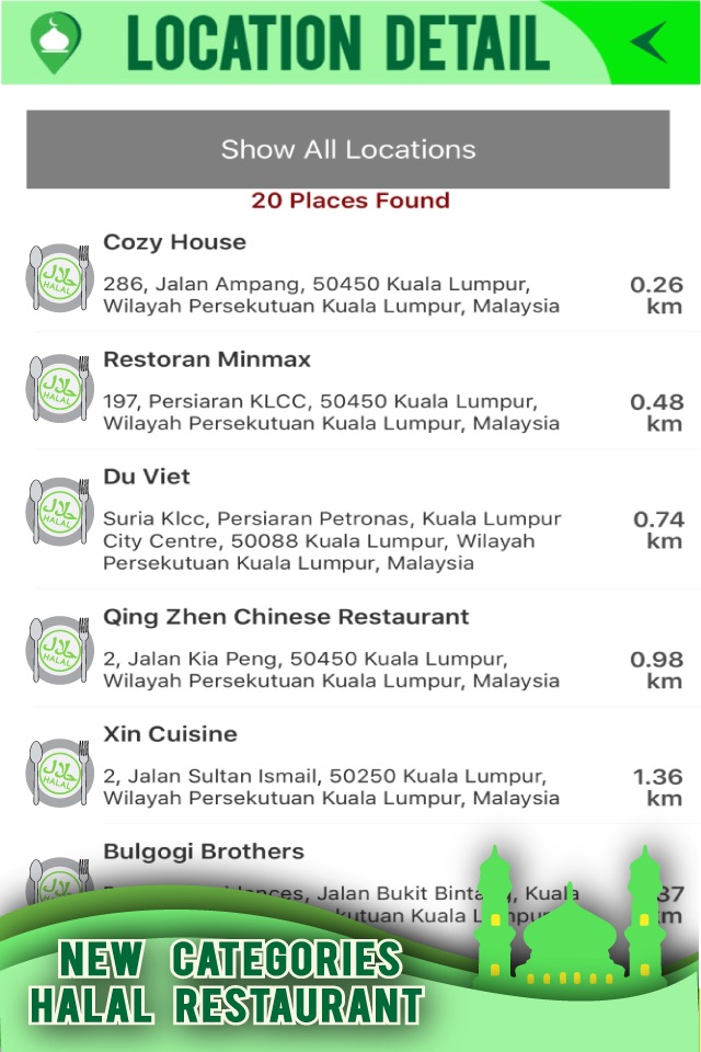 Muslim Masjid Guide – A Preset Finder for nearby Mosque, Surau, Halal Restaurants, Hotels and many more ! screenshot 4