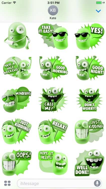 3D Green Smileys screenshot-3