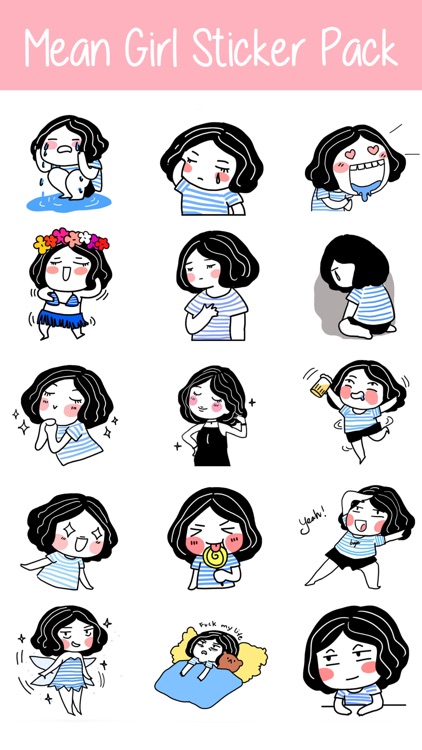 Mean Girl Sticker Pack for iMessage - Young Lady screenshot-4