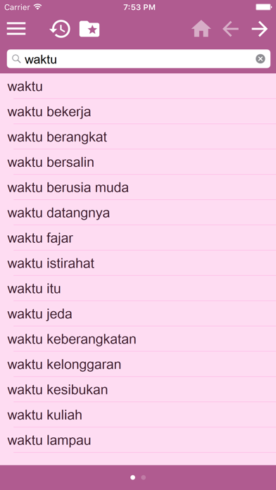 Dansk indonesiske ordbog screenshot 3