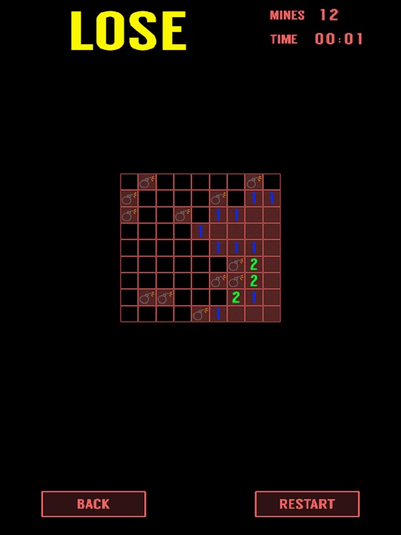 Minesweeper - classic arcade game neon face screenshot-3