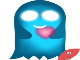 Cute Heart Glowing Ghost  2 stickers for iMessage