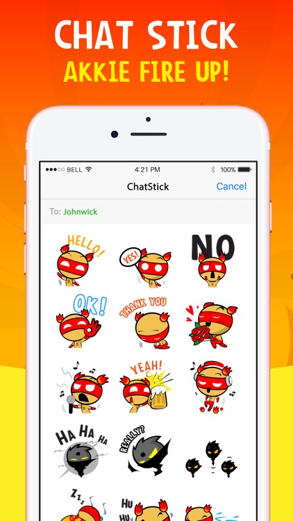 Akkie Fire Up! Sticker Emoji Keyboard By ChatStick