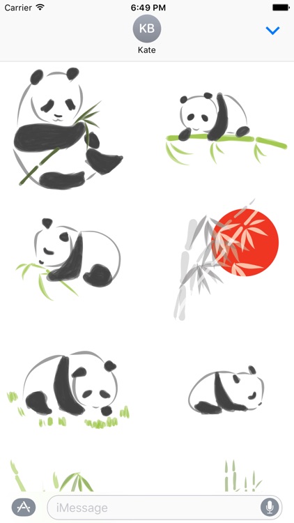 Panda stickers pack - cute animal sticker photos