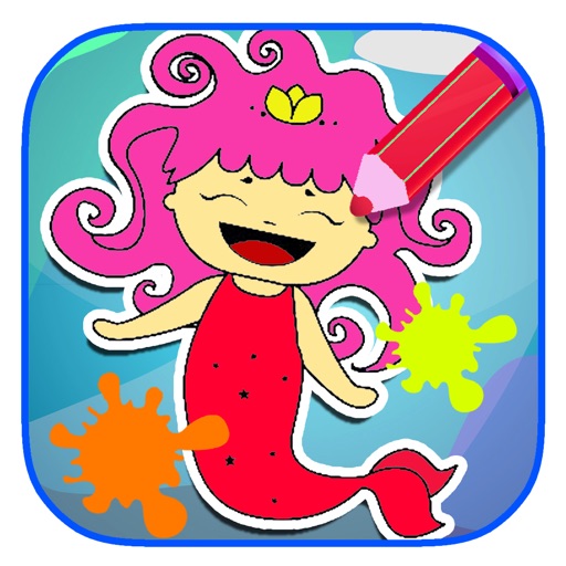 Kids Mermaid Coloring Book Game Education iOS App