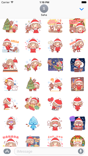 Merry Christmas Stickers for Girl