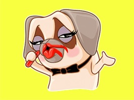 What better way to say anything than with crazy pug stickers