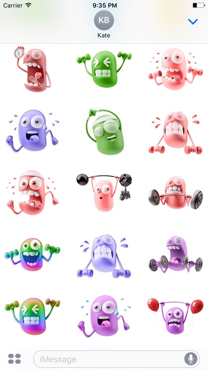 3D Workout Gym Emoji screenshot-3