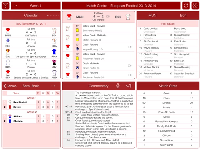 European Football 2013-2014 - Match Cent