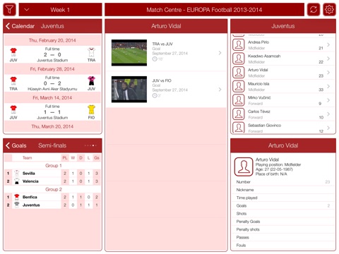 EUROPA Football 2015-2016 - Match Centre screenshot 2