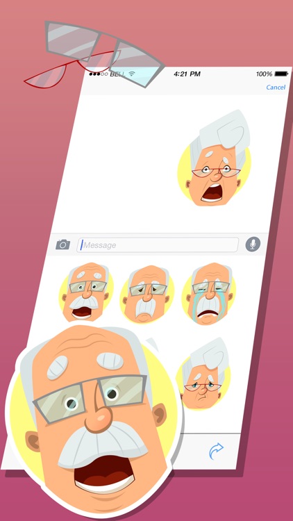 Old Man Expressions Emoticons Stickers