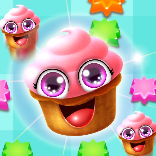Cup-cake Mania Sweet candy Match 3 Maker Pop Game Icon