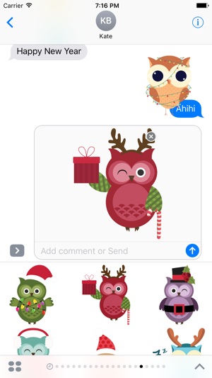 Cute Christmas Owls - Fx Sticker(圖4)-速報App