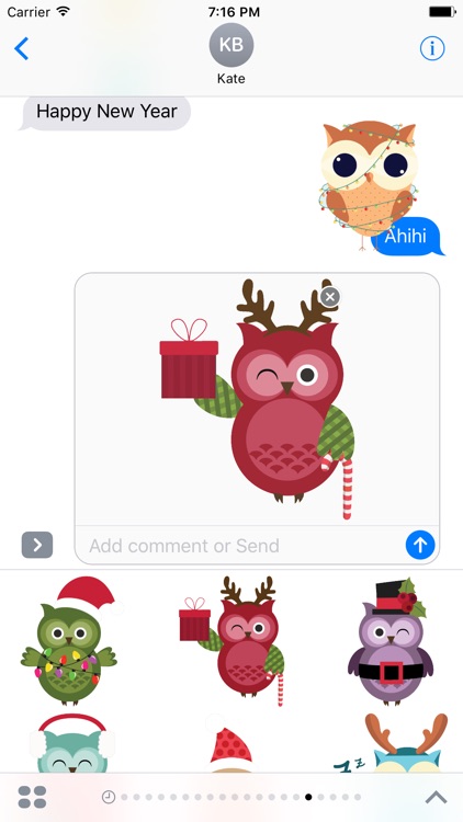 Cute Christmas Owls - Fx Sticker screenshot-3
