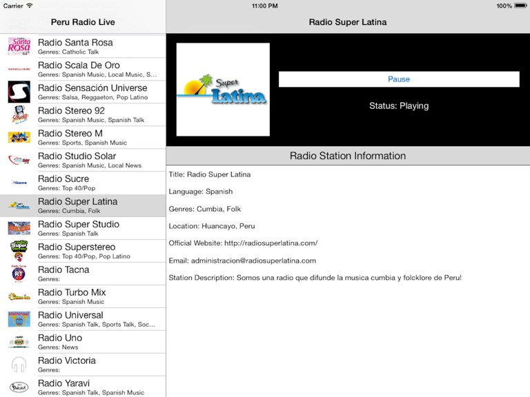 【图】Peru Radio Live Player (Lima / Spanish / Perú)(截图3)