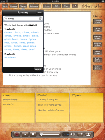 Poet's Pad™ for iPad screenshot 3