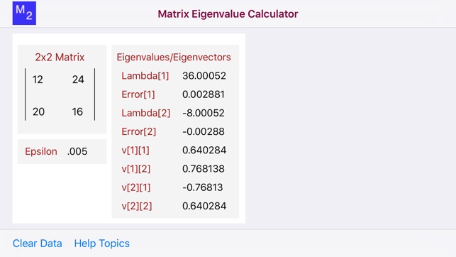 Matrix Eigenvalue Calculator