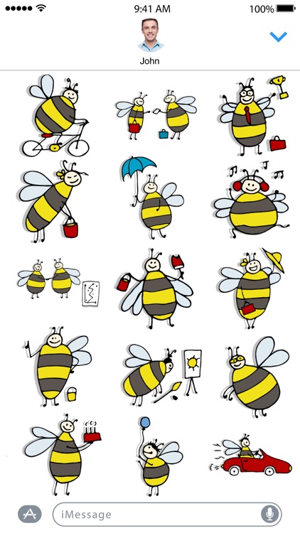 Funny Bee Stickers screenshot-3
