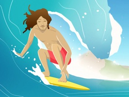 Amazing pack of 32 animated stickers with cool surf art optimized for iMessage iOS 10