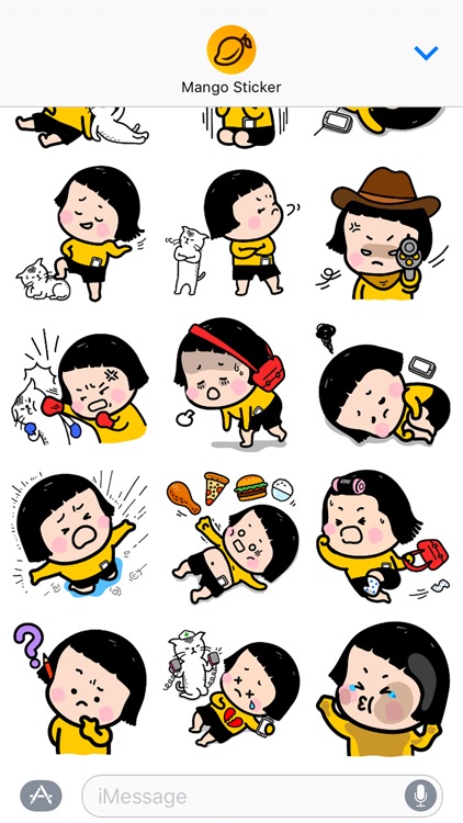 Mobile Girl, MiM - Mango Sticker screenshot-3