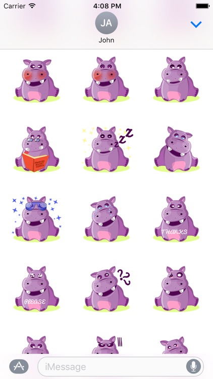 Hippo Cute Sticker screenshot-3