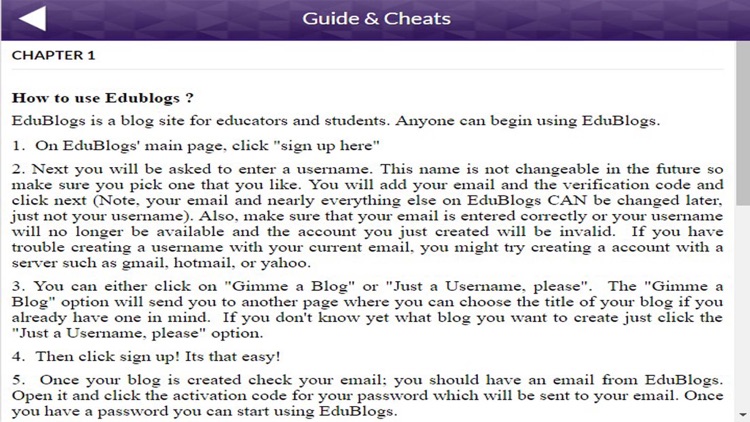 App Guide for Edublogs