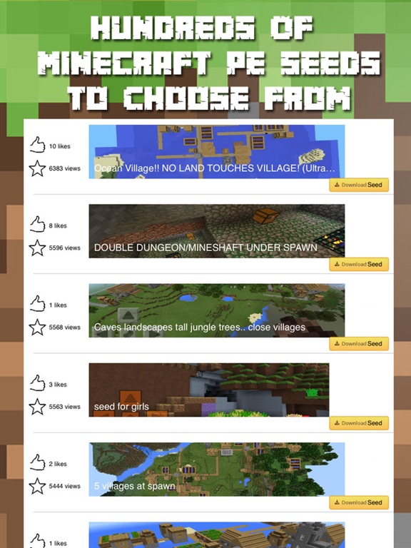 Minepe Seeds For Minecraft Pe Pocket Edition App Price Drops
