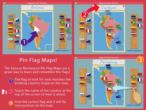 Flags of South America - Montessori Geography screenshot 3