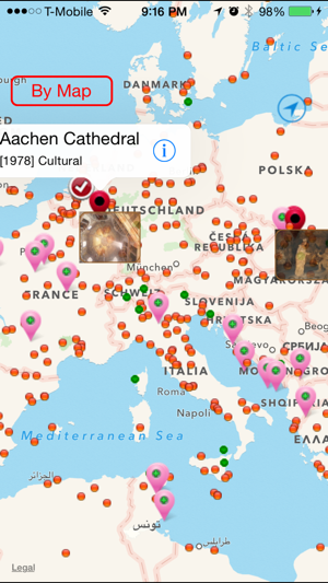 World Heritage Sites on Map