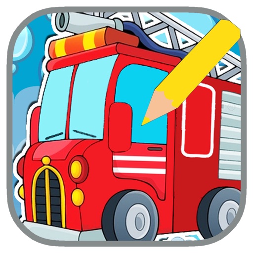 Kids Fire Truck Coloring Page Game Free Edition icon