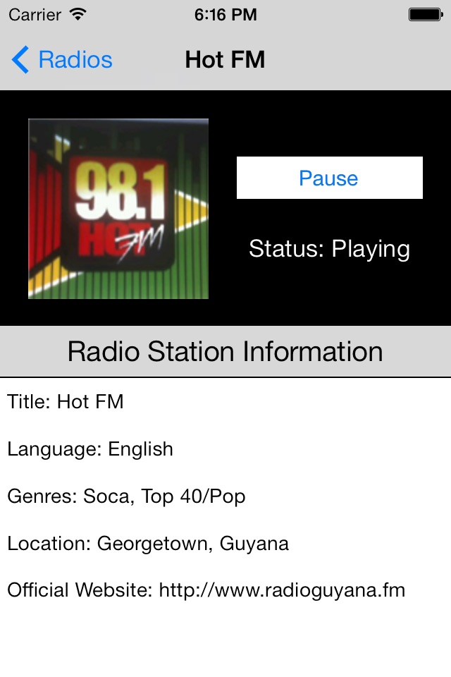 Guyana Radio Live Player (Georgetown / English) screenshot 2