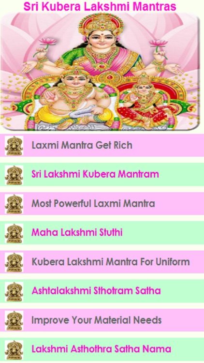 Shri Kubera Laxmi Mantras