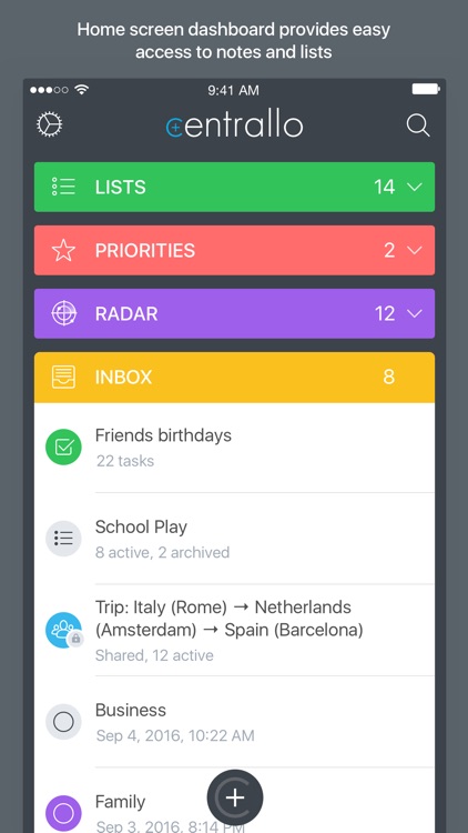 Centrallo – Organize and Share Lists