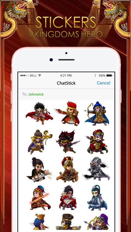 3Kingdoms Stickers Emoji Keyboard By ChatStick