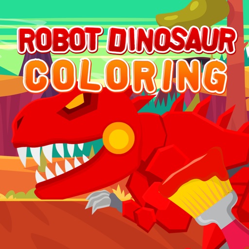 Robot Dinosaur Coloring Icon
