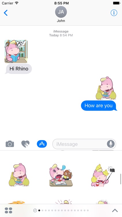 Cute Pink Rhino sticker pack screenshot-4