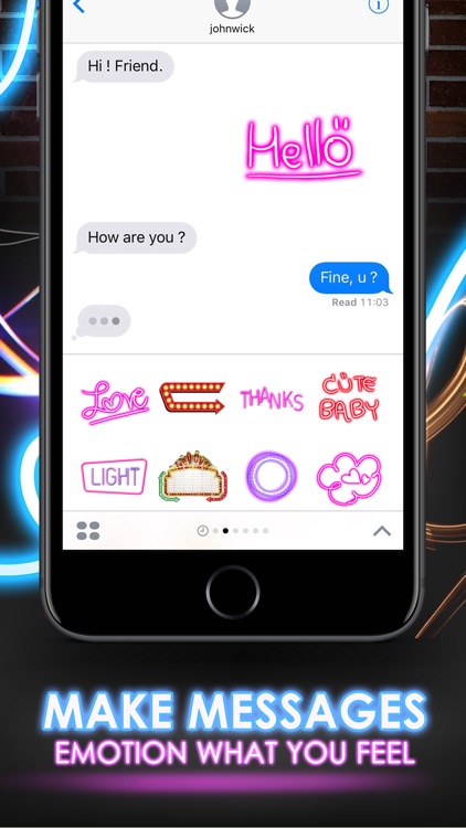 Neon Photo Emoji Sticker Keyboard Themes ChatStick