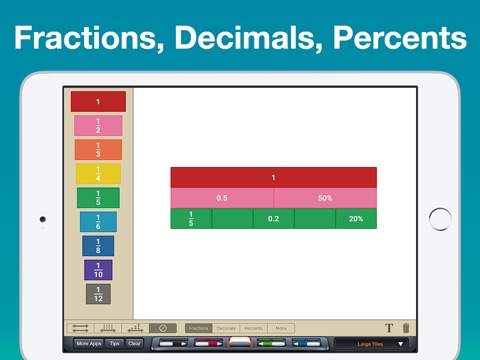 Fraction Tiles Manipulative screenshot 2