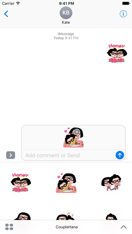 Couple Hana - I love you animated stickers pack