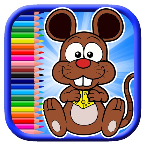 Sweet Rat Cheese Coloring Page Fun Game For Kids Icon