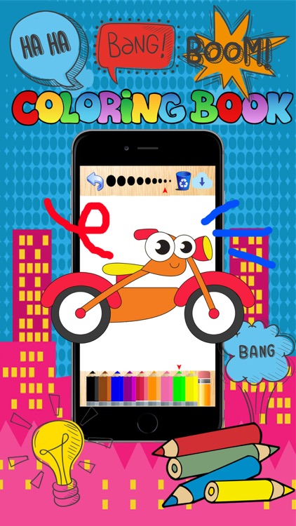 Vehicle coloring book free crayon game for toddler screenshot-3