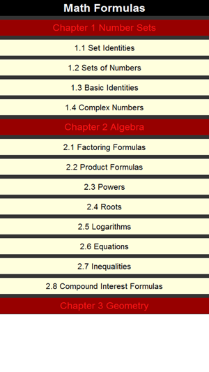 Math formulae handbook