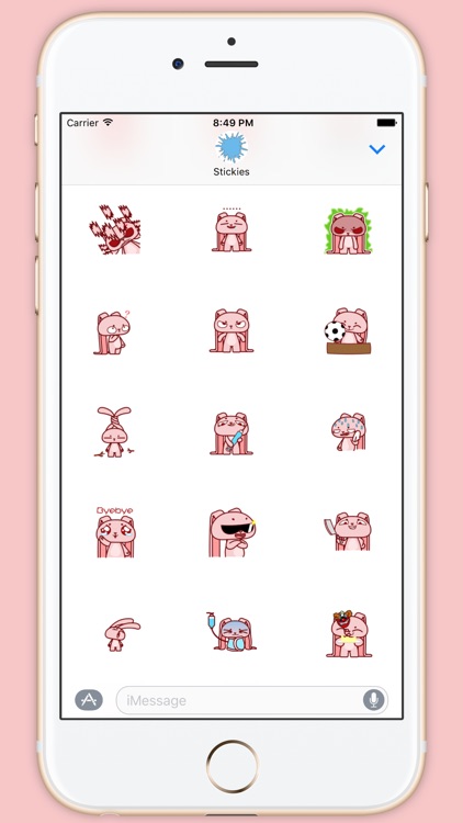 Pink Bunny Animated Stickers by Corbin Brown