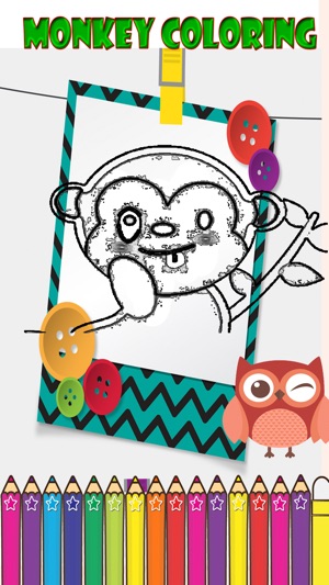 Monkey Coloring For Kids learning Third 