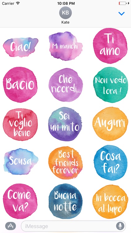 Ciao - Stickers dipinti a mano in acquerello