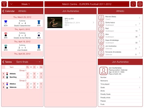 EUROPA Football 2011-2012 - Match Centre screenshot 3